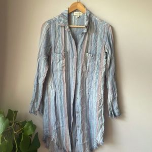 Cloth & Stone Tunic Length Button Down-Size XS